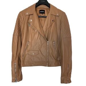 Express Women’s Faux Leather Motorcycle Biker Jacket Size M